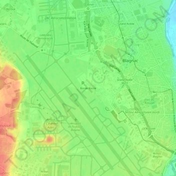 Borde-Basse topographic map, elevation, terrain