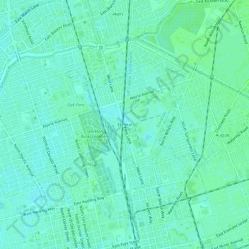 El Pinal topographic map, elevation, terrain