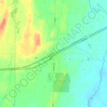 Bark River topographic map, elevation, terrain