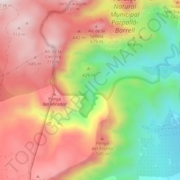 el Portalet topographic map, elevation, terrain