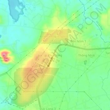 Phú Dòng topographic map, elevation, terrain