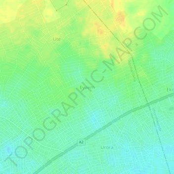 Eyaem topographic map, elevation, terrain