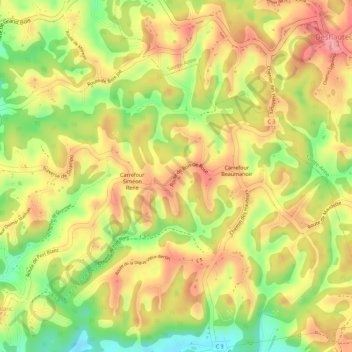 Bois-de-Rose topographic map, elevation, terrain