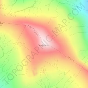 Halgafelstindur topographic map, elevation, terrain