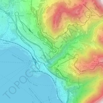 Sonzier topographic map, elevation, terrain
