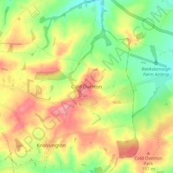 Cold Overton topographic map, elevation, terrain