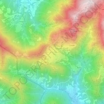 Monte di Nese topographic map, elevation, terrain
