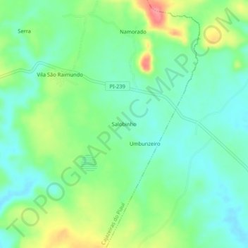 Salobinho topographic map, elevation, terrain