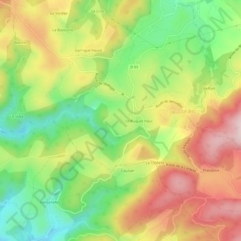 Espardella topographic map, elevation, terrain