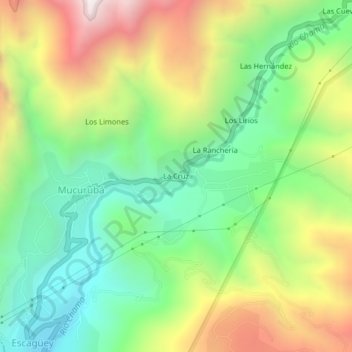 La Cruz topographic map, elevation, terrain