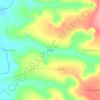 Keba topographic map, elevation, terrain