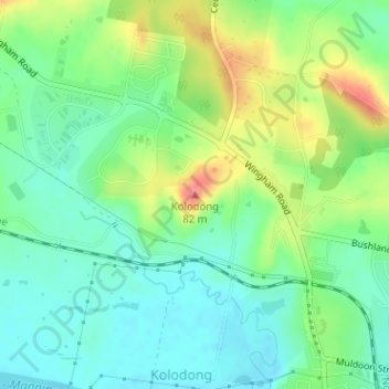 Kolodong topographic map, elevation, terrain