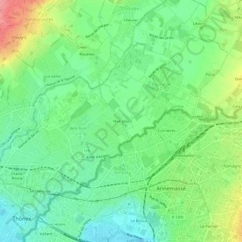 Mon Idée topographic map, elevation, terrain