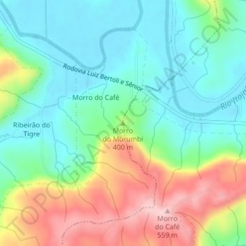 Morro do Morumbi topographic map, elevation, terrain