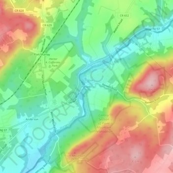 Penwell topographic map, elevation, terrain