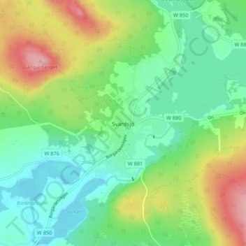 Svärdsjö topographic map, elevation, terrain