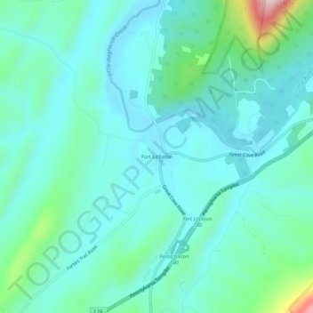 Fort Littleton topographic map, elevation, terrain