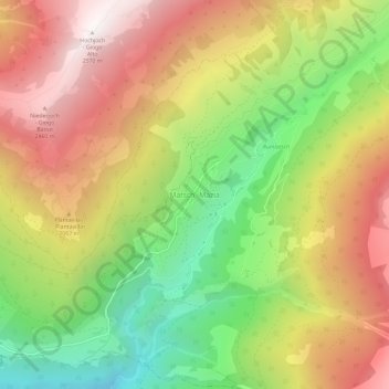 Matsch -Mazia topographic map, elevation, terrain