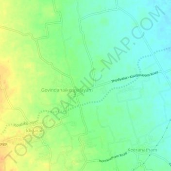 Athipalayam topographic map, elevation, terrain