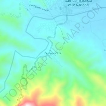 San Mateo Yetla topographic map, elevation, terrain