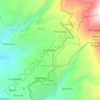 Patampampa topographic map, elevation, terrain