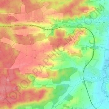 Grünenbaindt topographic map, elevation, terrain