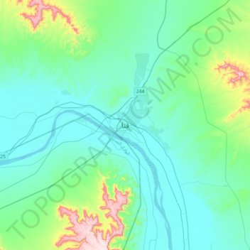 Qena topographic map, elevation, terrain