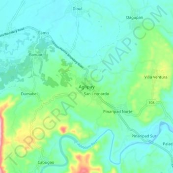 Aglipay topographic map, elevation, terrain