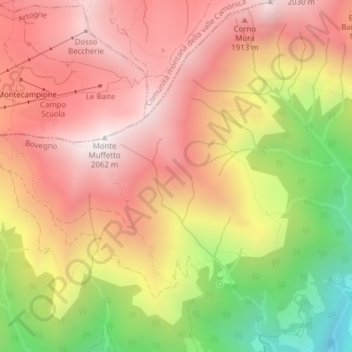 Costarica topographic map, elevation, terrain