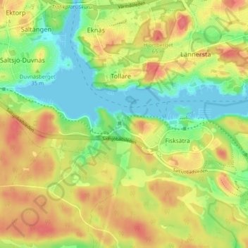 Östervik topographic map, elevation, terrain