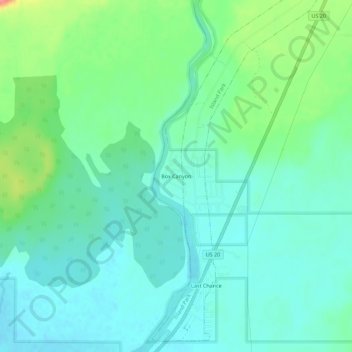 Box Canyon topographic map, elevation, terrain