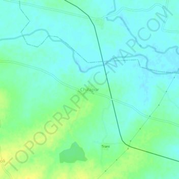 Chitapur topographic map, elevation, terrain