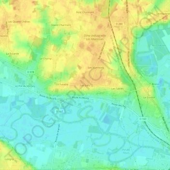 Les Liets topographic map, elevation, terrain