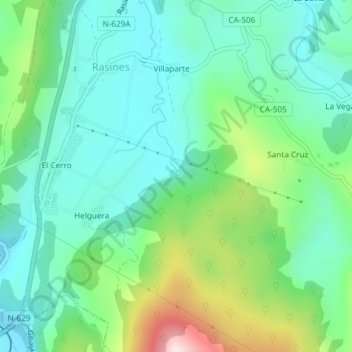 Cueva del Valle topographic map, elevation, terrain
