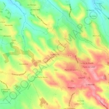 La Mestrié topographic map, elevation, terrain