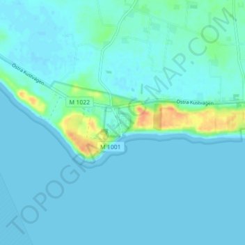 Kåseberga topographic map, elevation, terrain