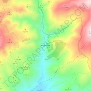 Los Molinos topographic map, elevation, terrain