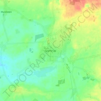 Spentrup topographic map, elevation, terrain