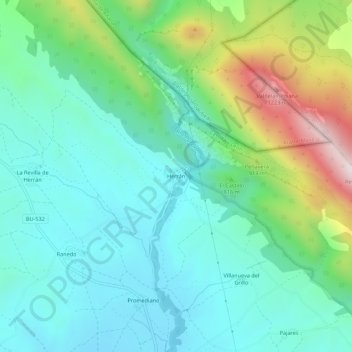 Herrán topographic map, elevation, terrain
