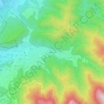 Guggmühle topographic map, elevation, terrain