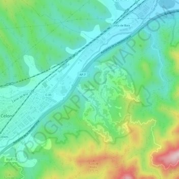 Vilardell topographic map, elevation, terrain