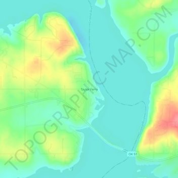 Taylor Ferry topographic map, elevation, terrain