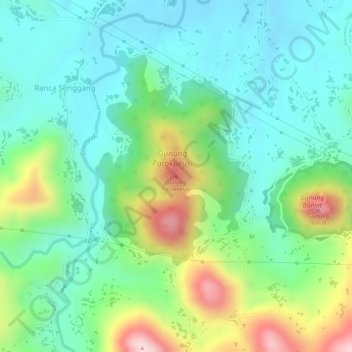 Gunung Patokbeusi topographic map, elevation, terrain