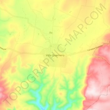 Villa Guerrero topographic map, elevation, terrain