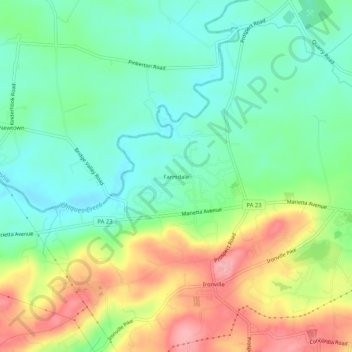 Farmdale topographic map, elevation, terrain