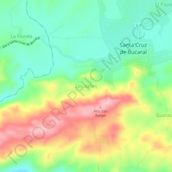 Los Valles topographic map, elevation, terrain