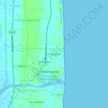 Periyanayaki topographic map, elevation, terrain