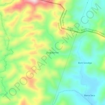 Duas Barras topographic map, elevation, terrain