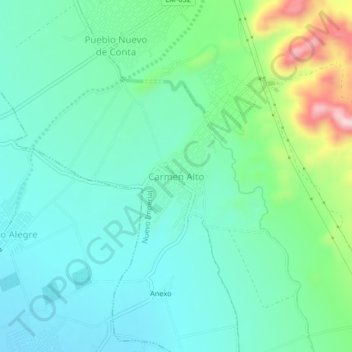 Carmen Alto topographic map, elevation, terrain