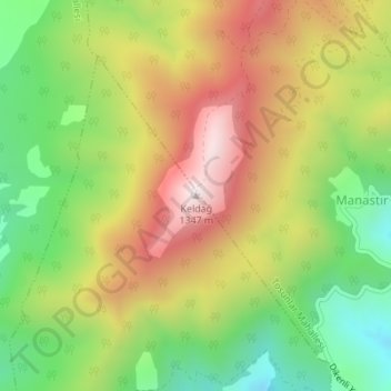 Keldağ topographic map, elevation, terrain